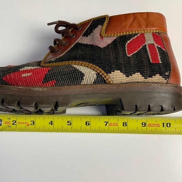 Vintage Cosmos Kilim Turkish Leather Ankle Combat Boots Size 9 EUC - Picture 7 of 7